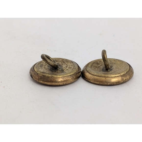 2 VTG Antique Script P Police Uniform Button with Made In England Backmark - Picture 4 of 5